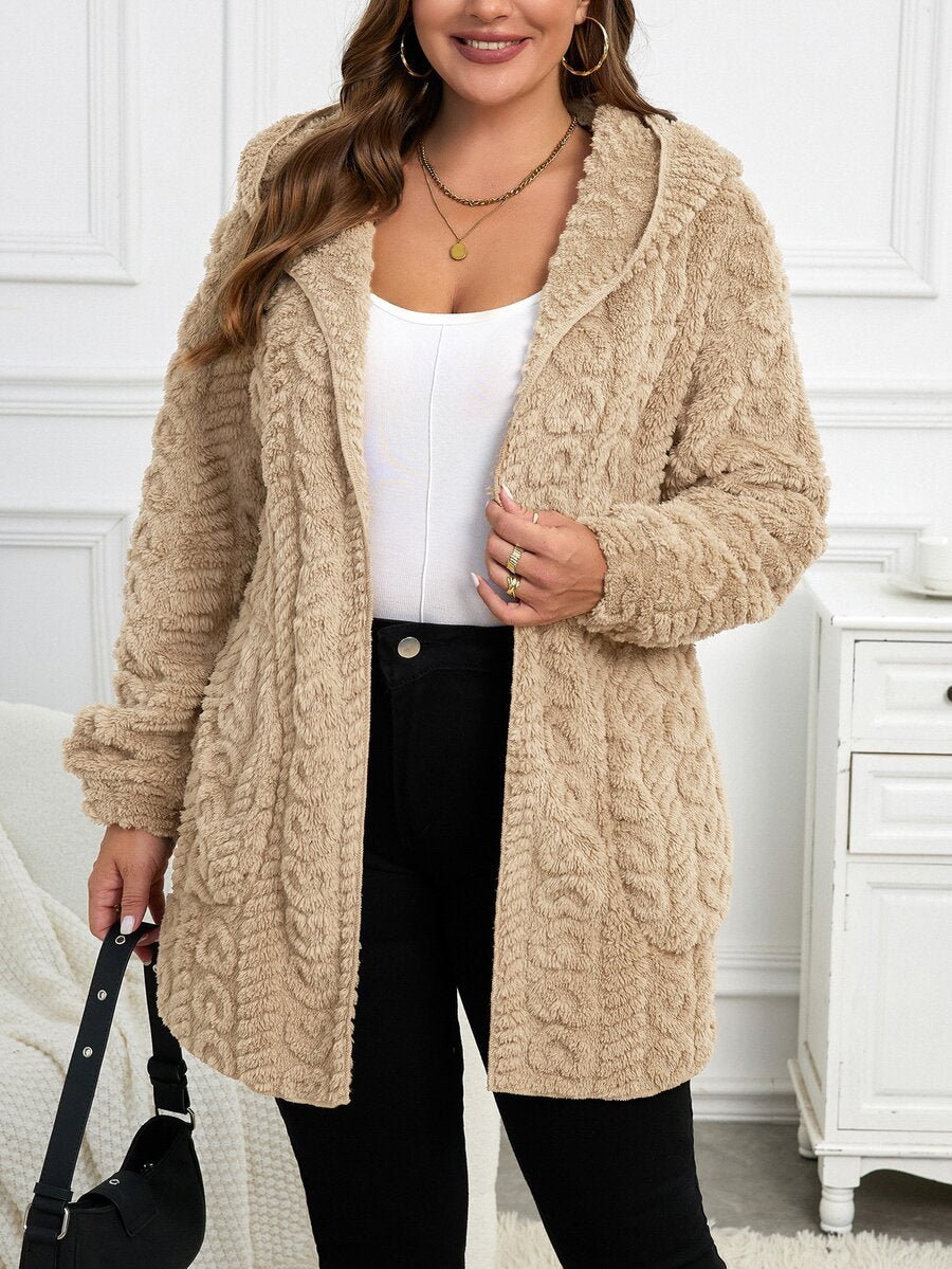 Plus Size Hooded Zip-Up Teddy Jacket – image 12