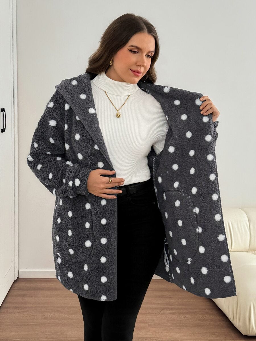 Plus Size Hooded Zip-Up Teddy Jacket – image 93