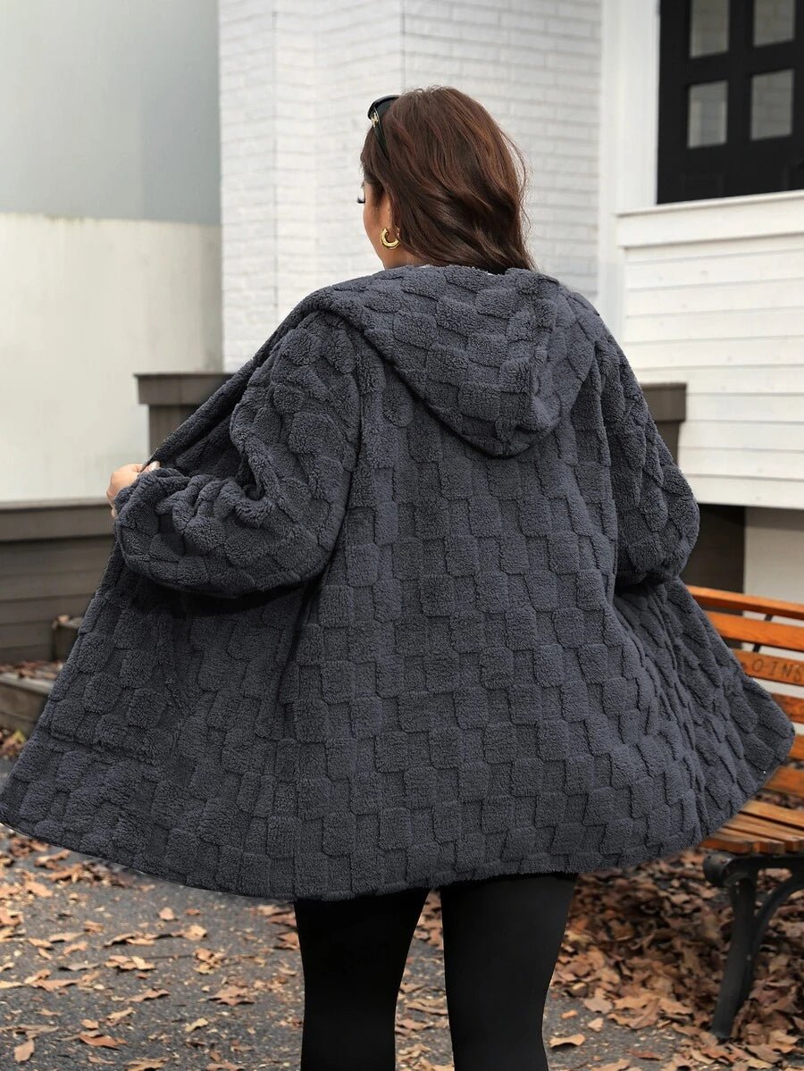 Plus Size Hooded Zip-Up Teddy Jacket – image 117