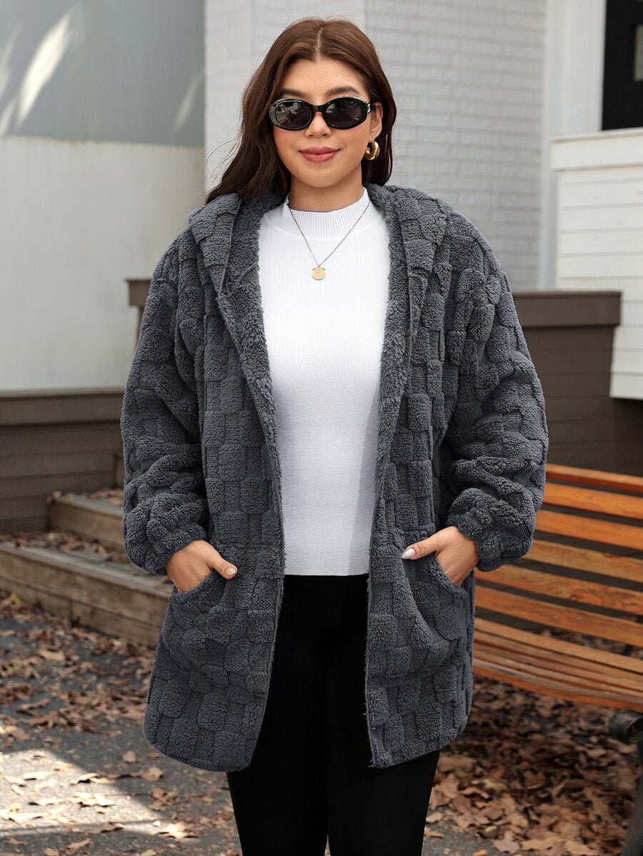 Plus Size Hooded Zip-Up Teddy Jacket – image 121