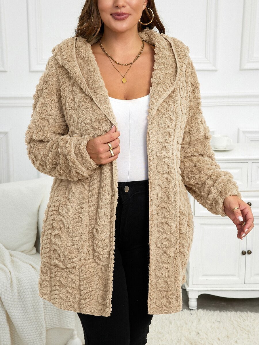 Plus Size Hooded Zip-Up Teddy Jacket – image 10