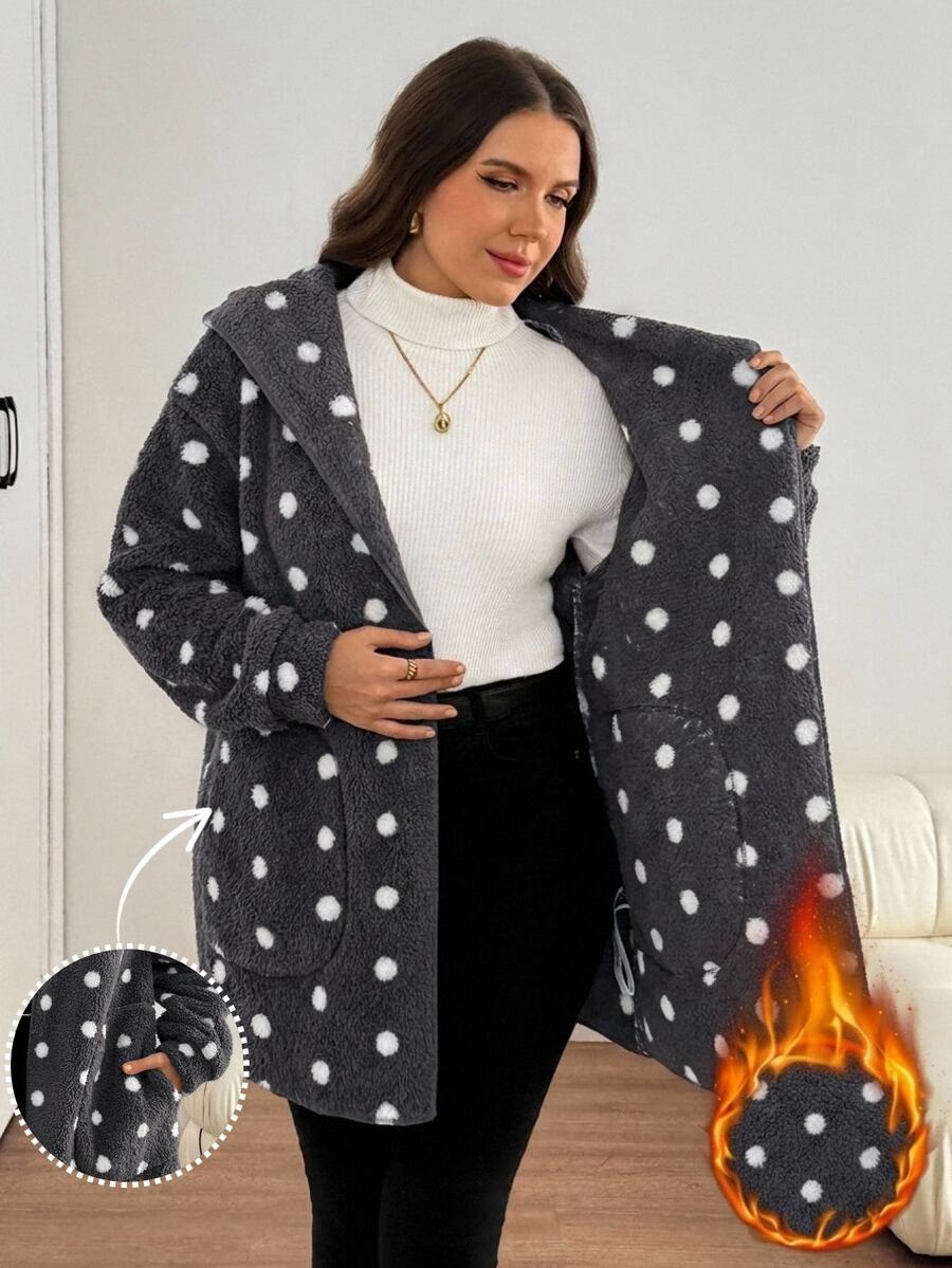 Plus Size Hooded Zip-Up Teddy Jacket – image 91