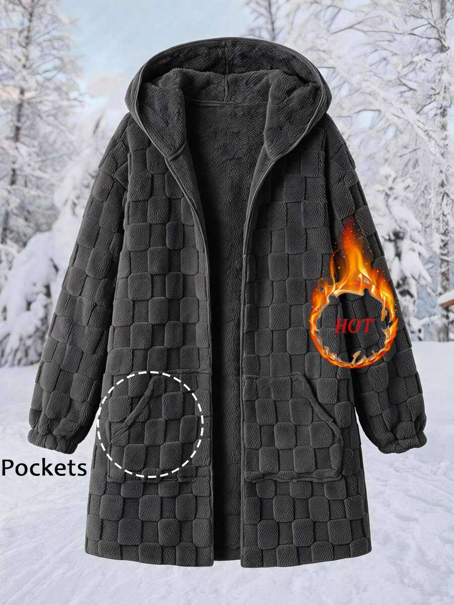 Plus Size Hooded Zip-Up Teddy Jacket – image 123