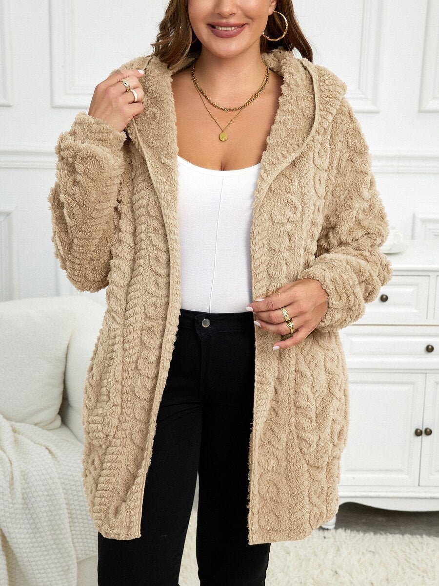 Plus Size Hooded Zip-Up Teddy Jacket – image 11
