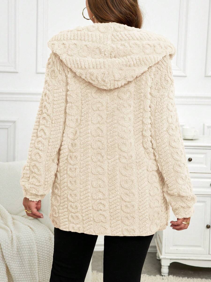 Plus Size Hooded Zip-Up Teddy Jacket – image 15