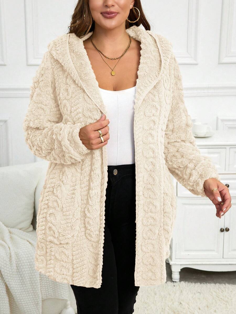 Plus Size Hooded Zip-Up Teddy Jacket – image 16