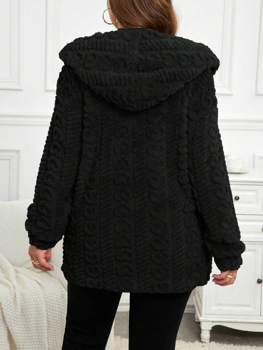 Plus Size Hooded Zip-Up Teddy Jacket – image 52