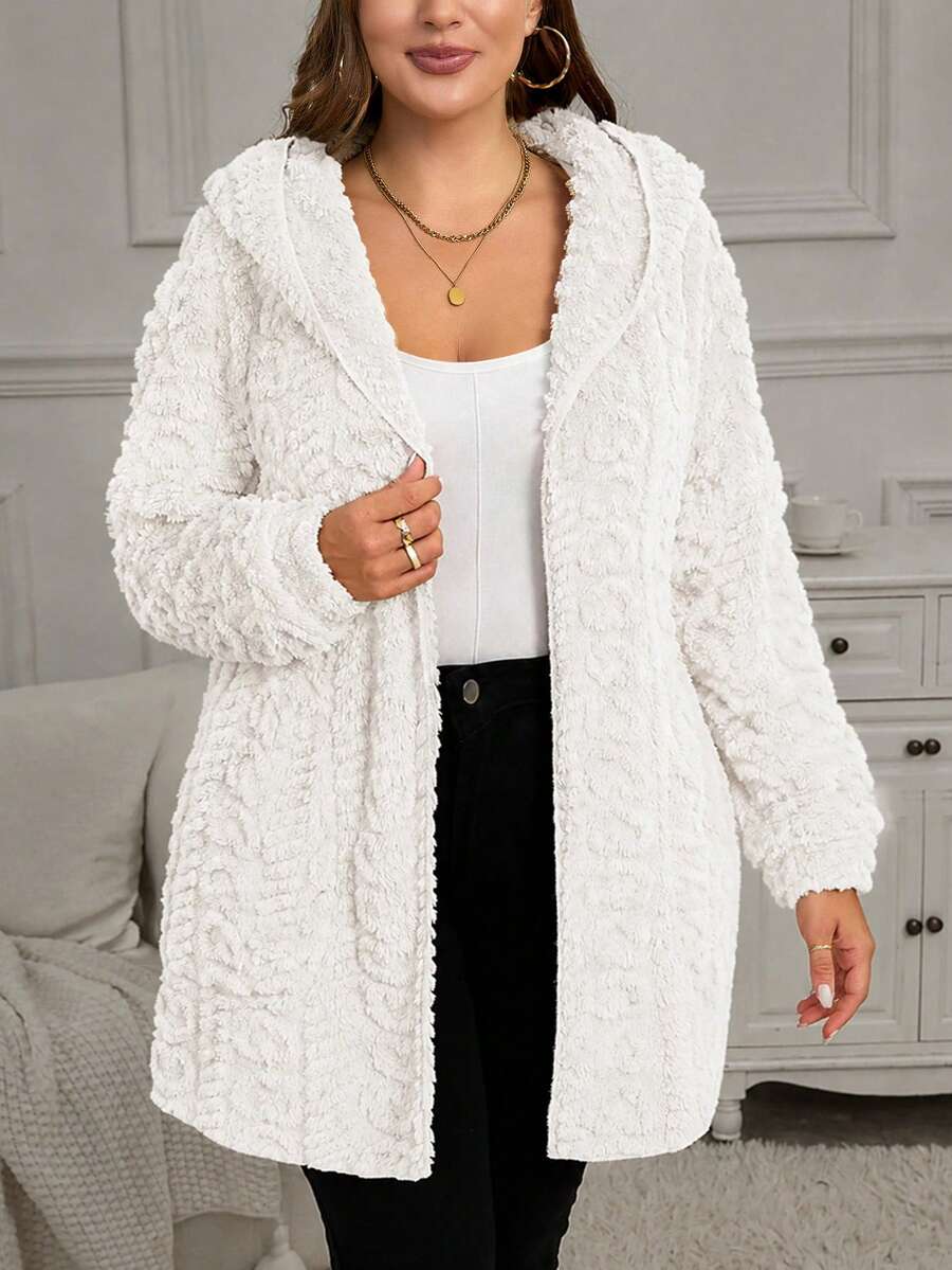 Plus Size Hooded Zip-Up Teddy Jacket – image 47