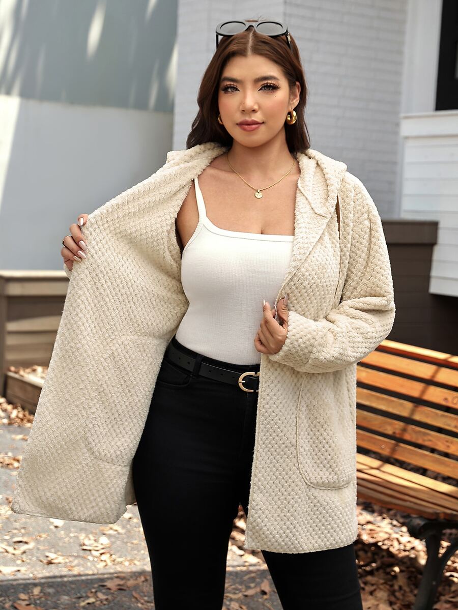 Plus Size Hooded Zip-Up Teddy Jacket – image 37