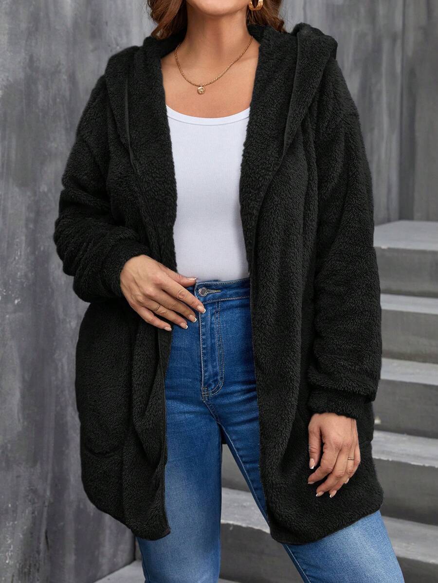 Plus Size Hooded Zip-Up Teddy Jacket – image 62