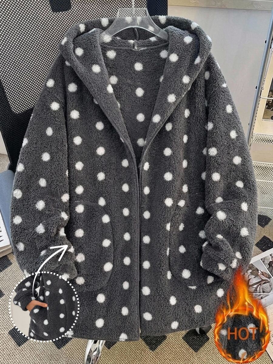 Plus Size Hooded Zip-Up Teddy Jacket – image 90