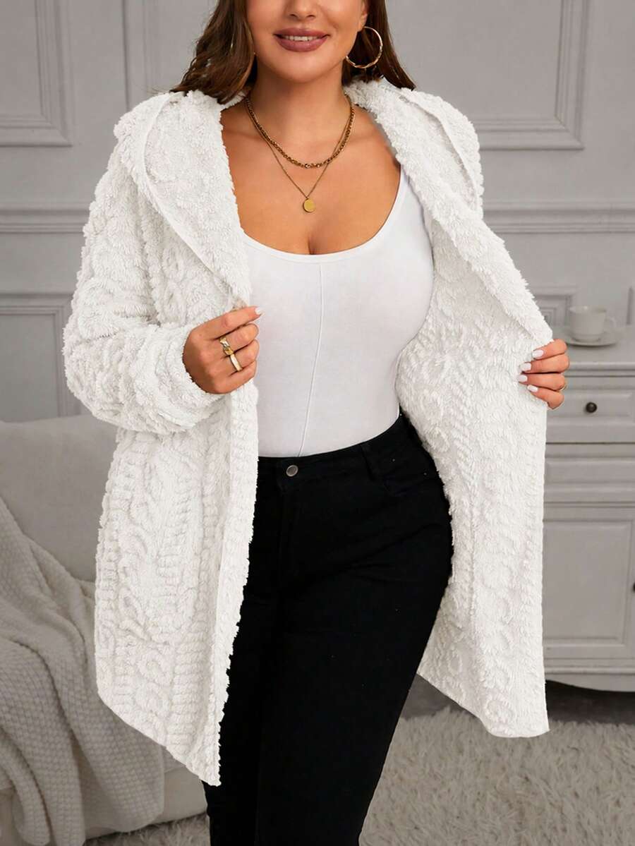 Plus Size Hooded Zip-Up Teddy Jacket – image 49