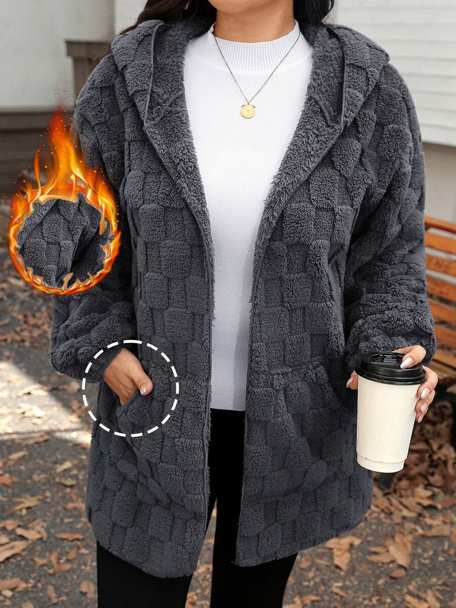 Plus Size Hooded Zip-Up Teddy Jacket – image 118