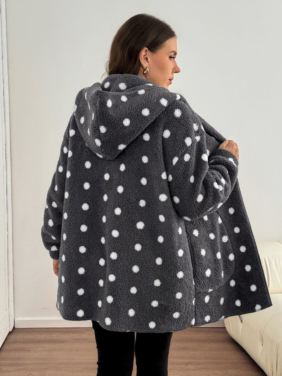 Plus Size Hooded Zip-Up Teddy Jacket – image 92