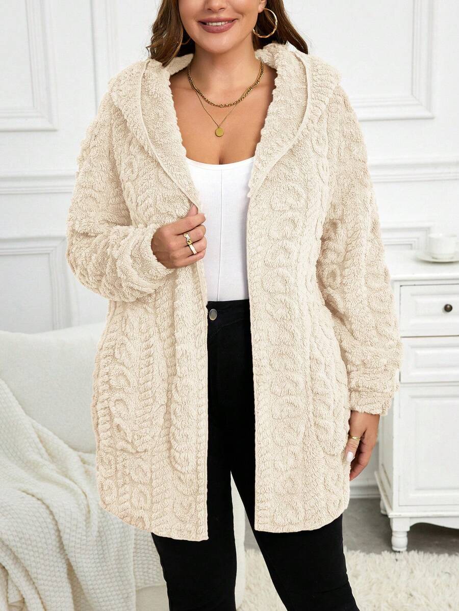 Plus Size Hooded Zip-Up Teddy Jacket – image 14