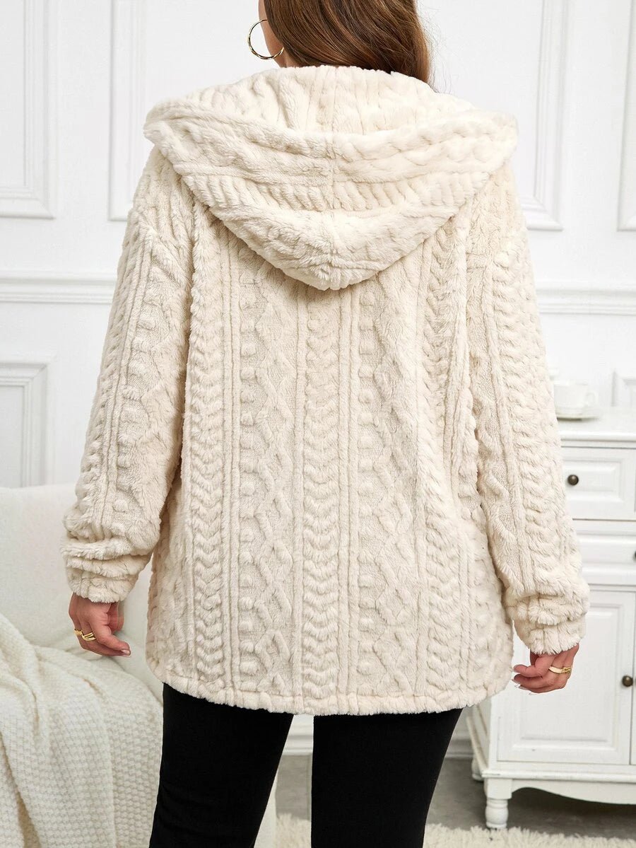 Plus Size Hooded Zip-Up Teddy Jacket – image 39