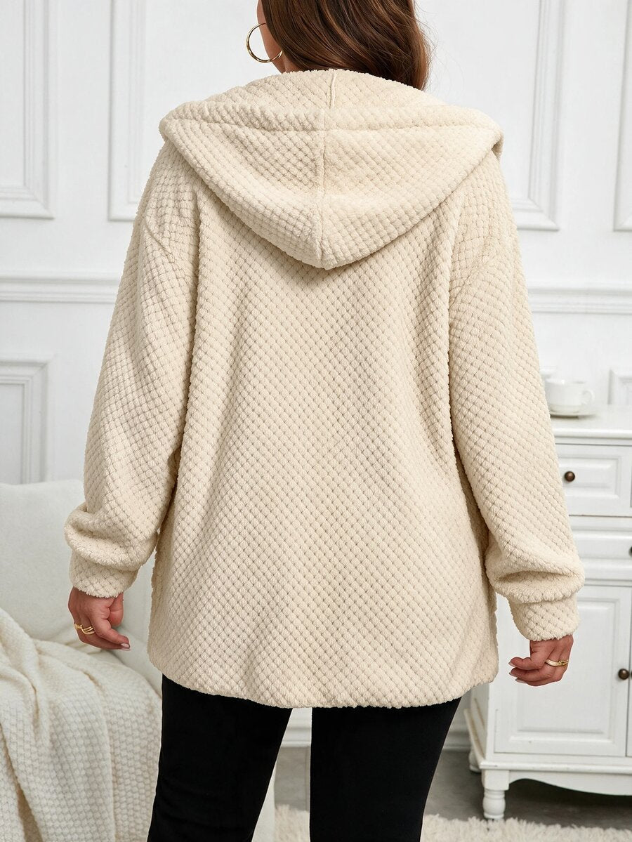 Plus Size Hooded Zip-Up Teddy Jacket – image 22