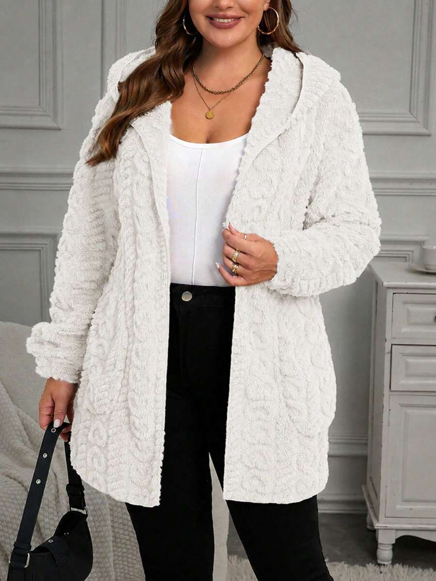 Plus Size Hooded Zip-Up Teddy Jacket – image 50
