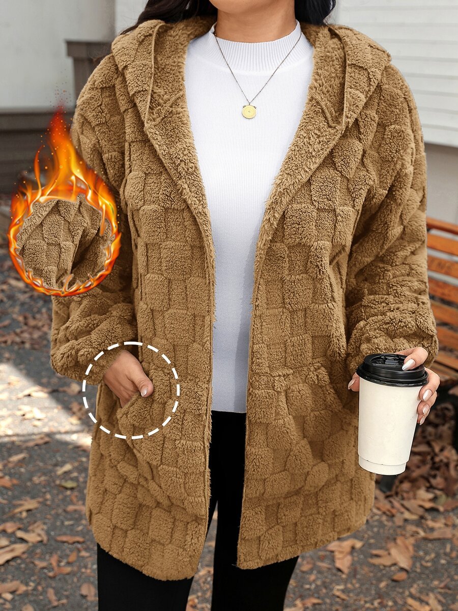 Plus Size Hooded Zip-Up Teddy Jacket – image 82