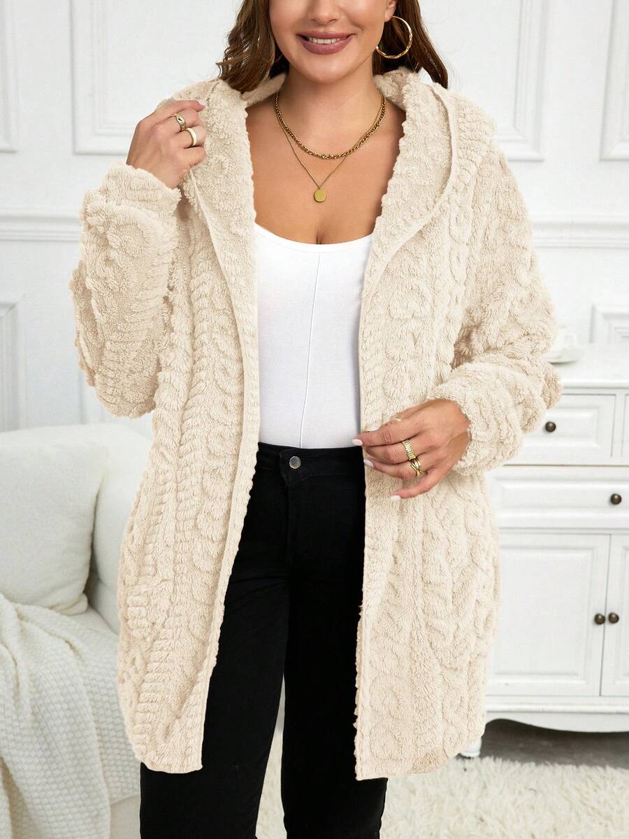 Plus Size Hooded Zip-Up Teddy Jacket – image 17