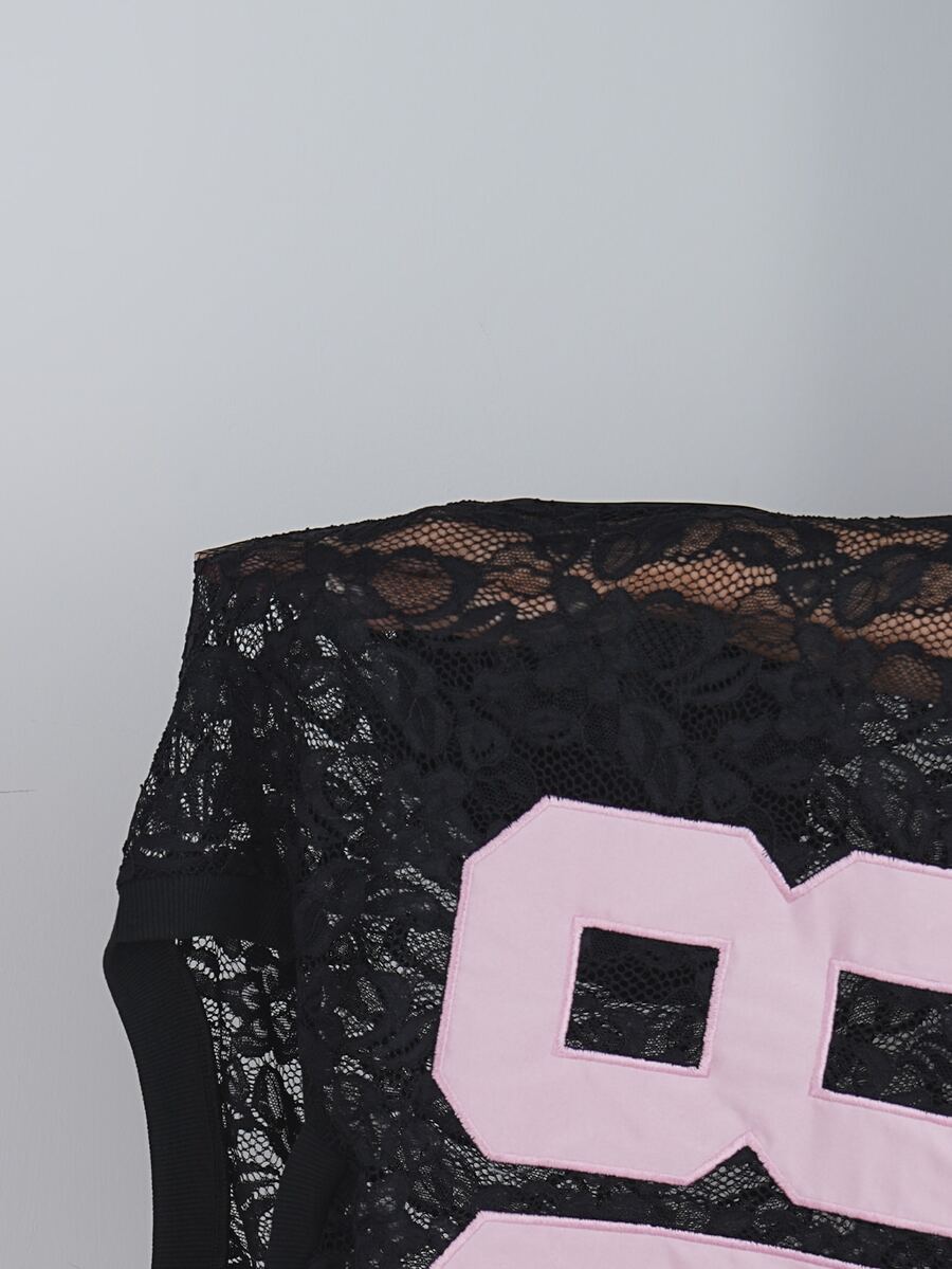 Plus Size Oversized V-Neck Lace Top – image 28