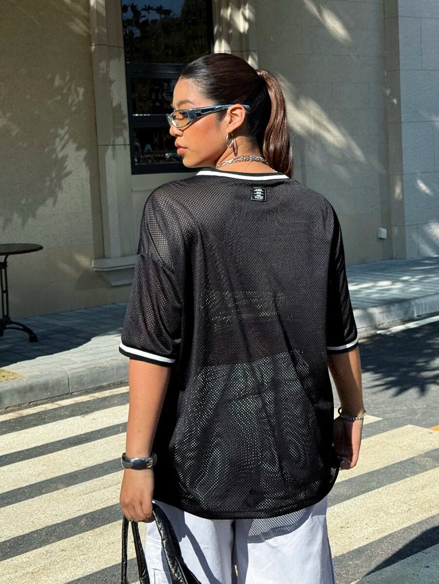 Plus Size Oversized V-Neck Lace Top – image 10