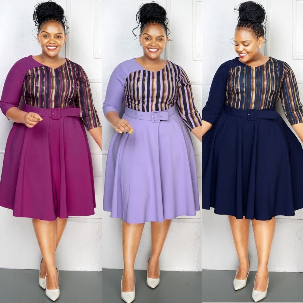 Plus Size Printed A-Line Dress – image 1