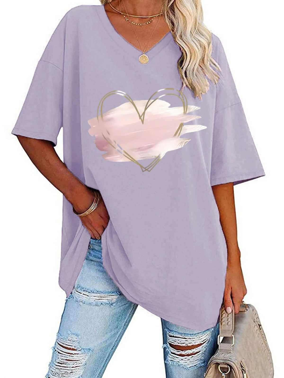 Plus Size Printed V-Neck Tunic Top – image 12