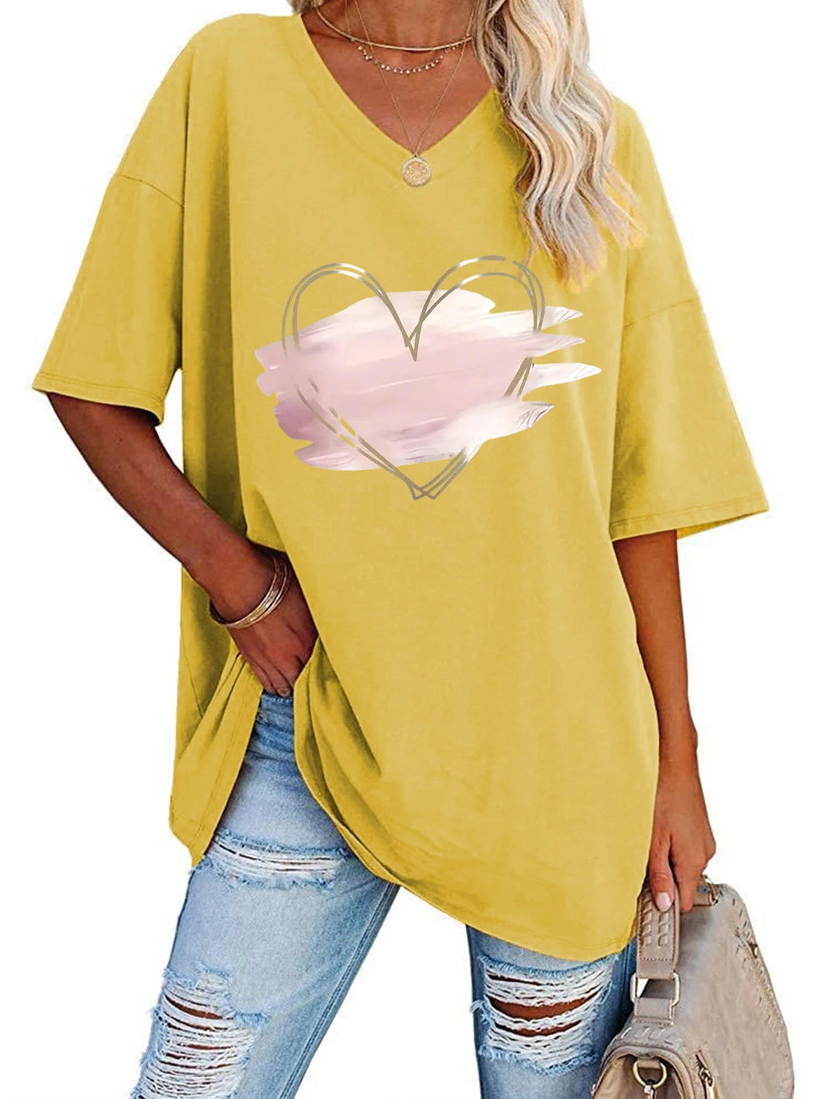Plus Size Printed V-Neck Tunic Top – image 14
