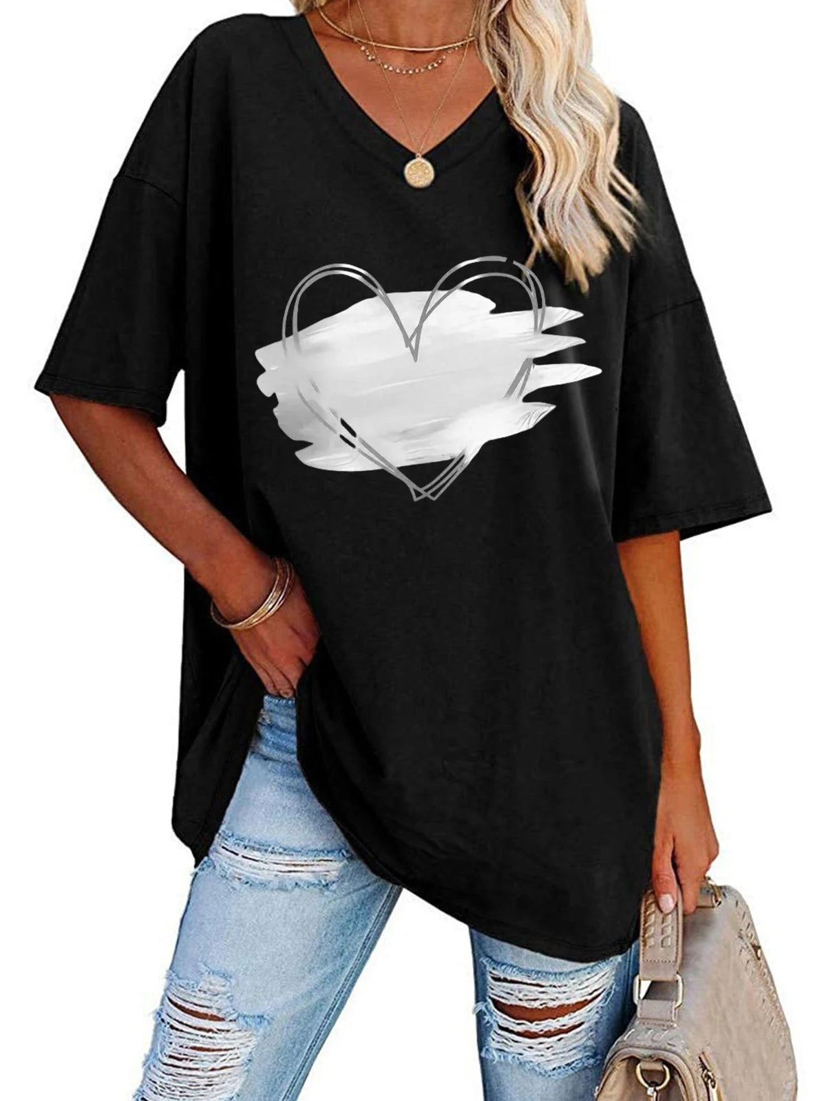Plus Size Printed V-Neck Tunic Top – image 13