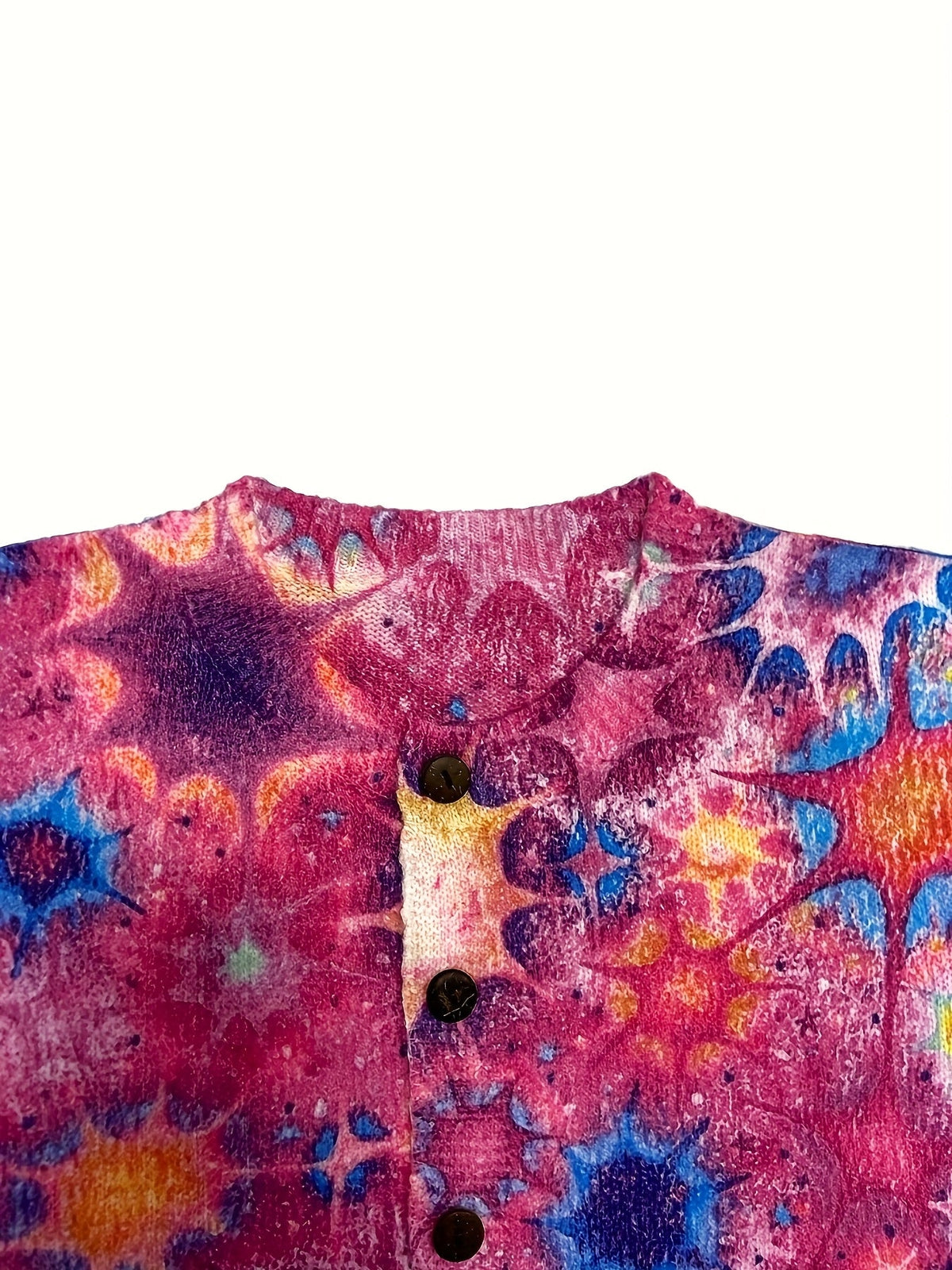 Plus Size Rose Red Printed Button Cardigan – image 2