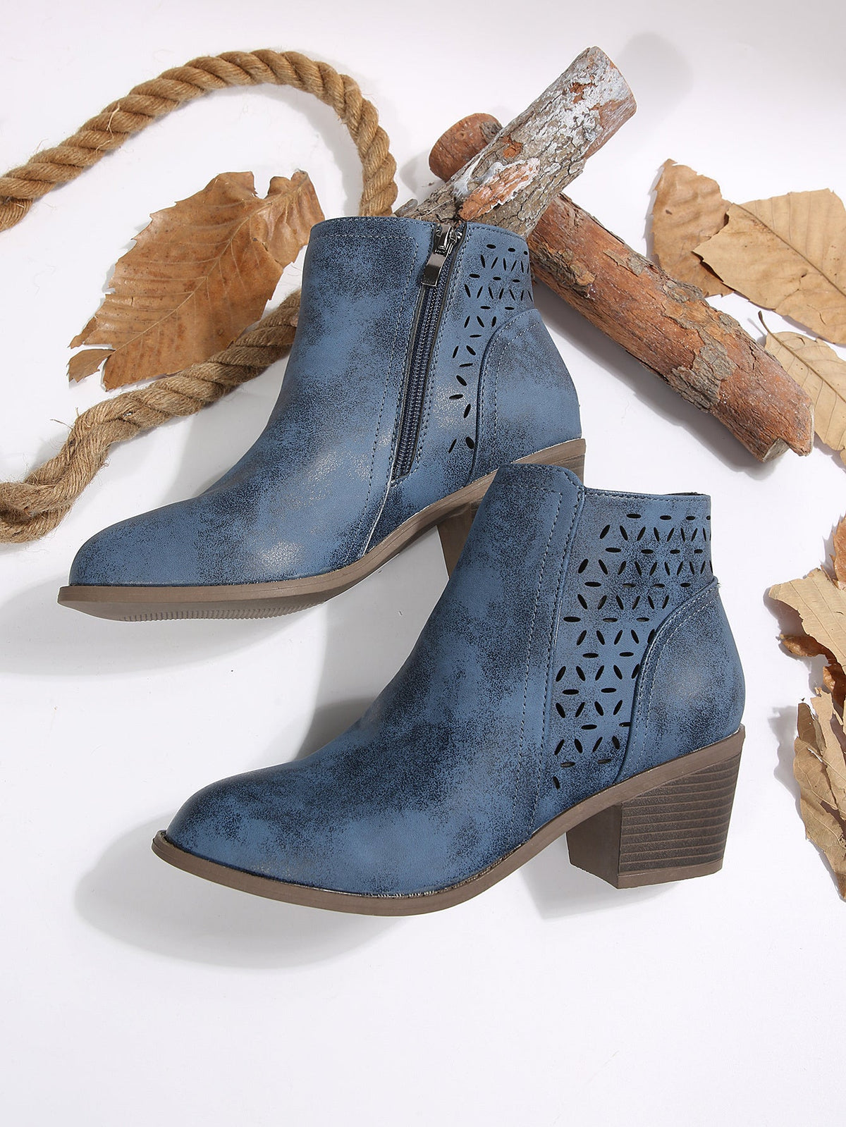 Women's Wide Fit Laser-Cut Block Heel Boots – image 22