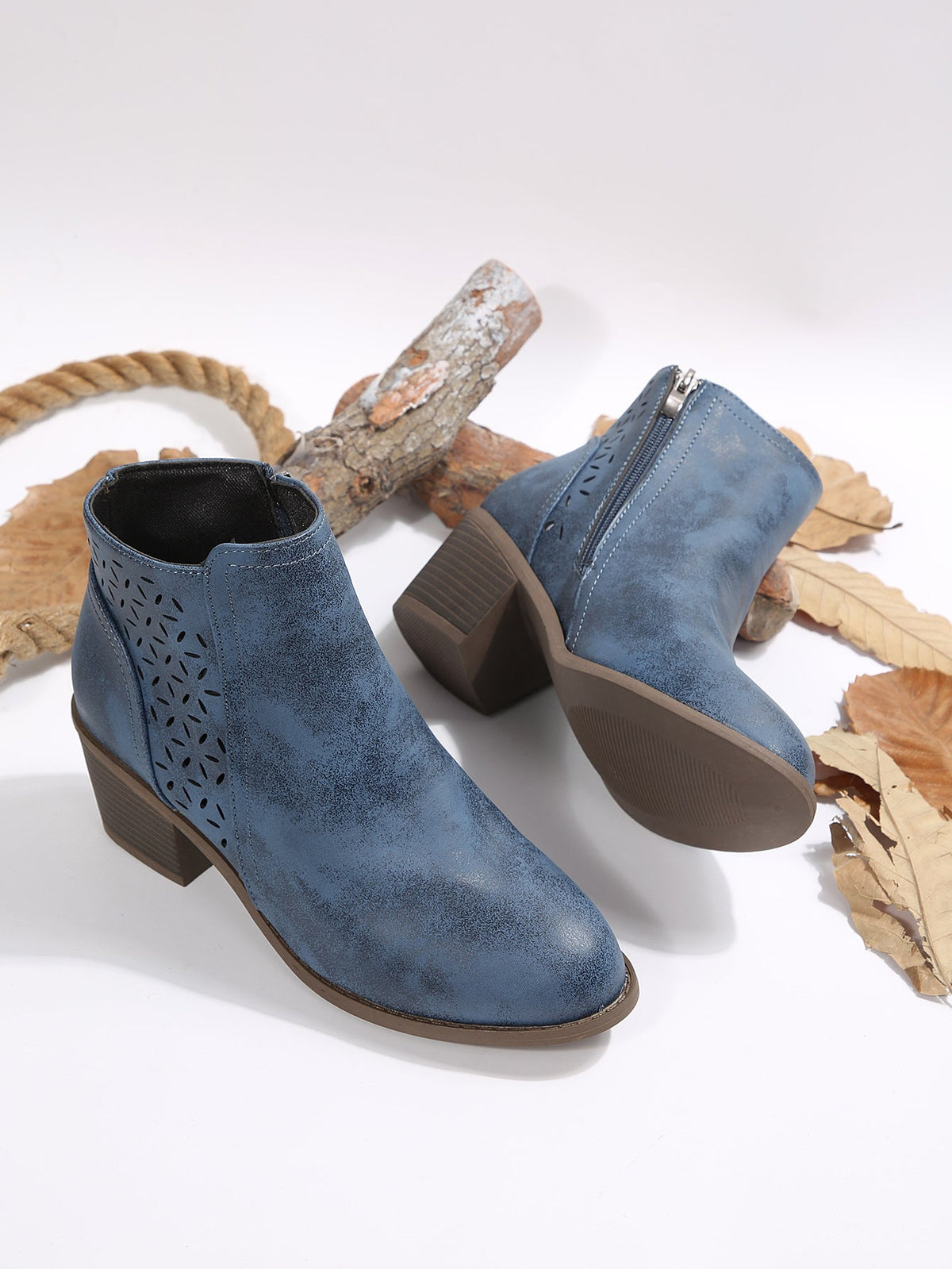 Women's Wide Fit Laser-Cut Block Heel Boots – image 23