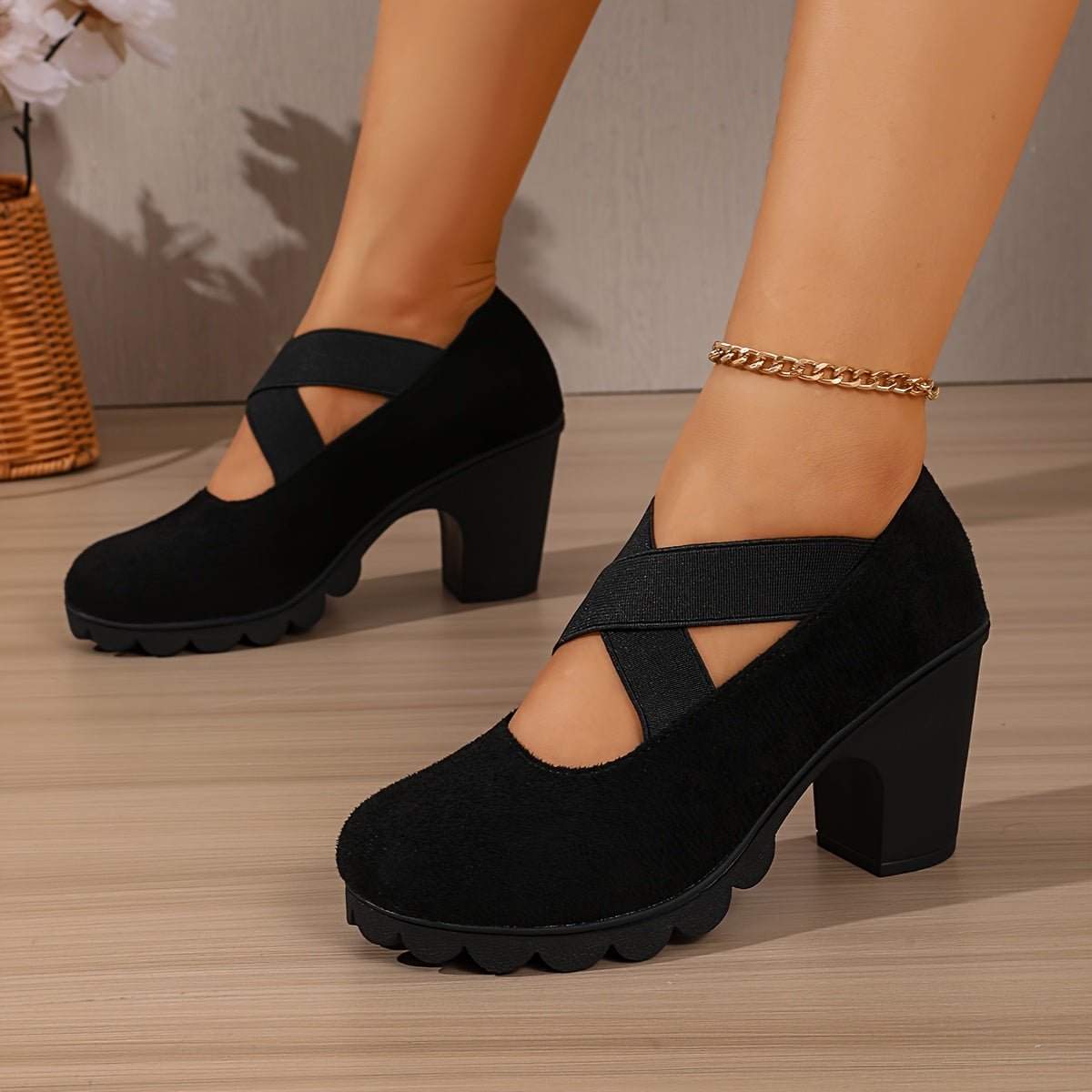 Women's Wide Fit Platform Block Heel Shoes – image 17