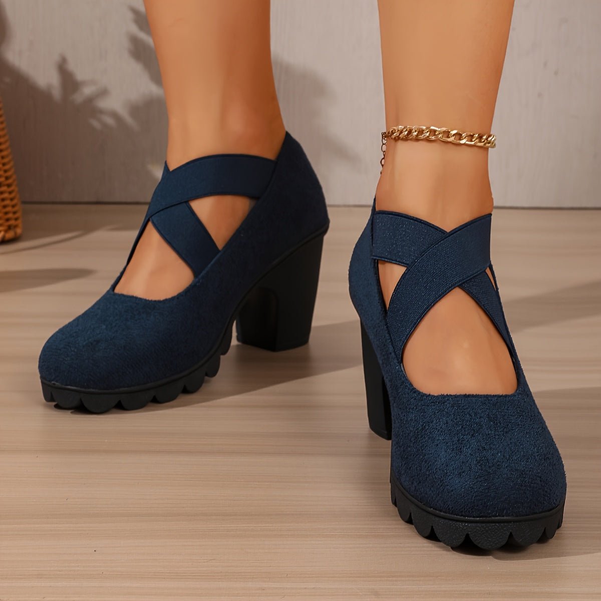 Women's Wide Fit Platform Block Heel Shoes – image 18