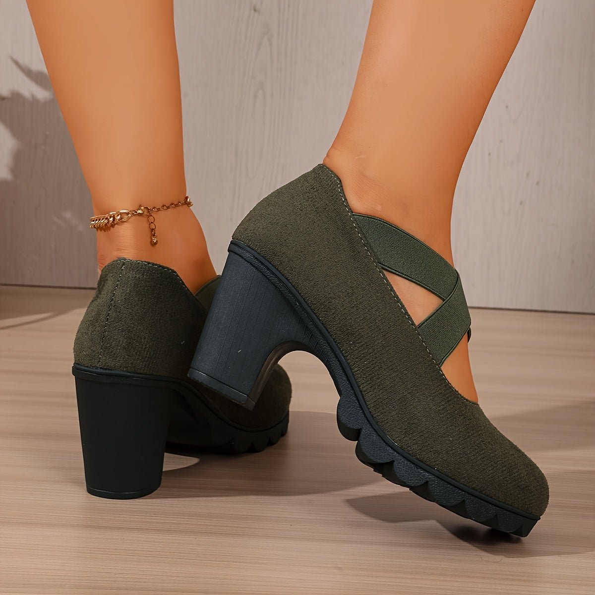Women's Wide Fit Platform Block Heel Shoes – image 12