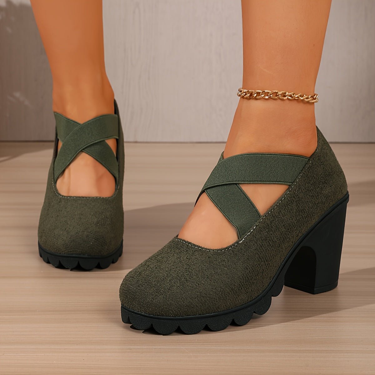 Women's Wide Fit Platform Block Heel Shoes – image 19