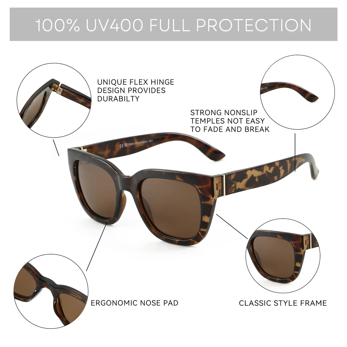 Women's Retro Square Polarised Sunglasses – image 5