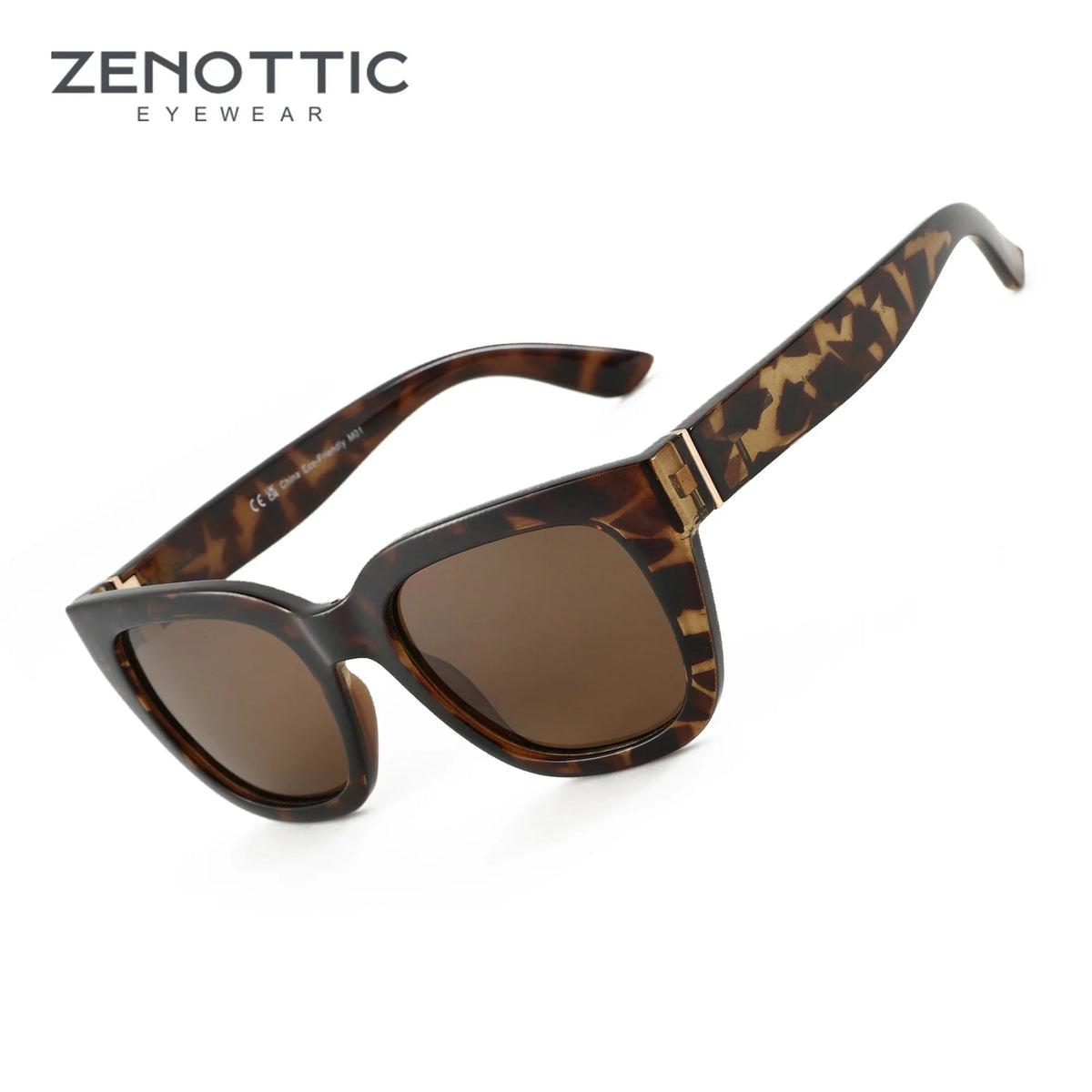 Women's Retro Square Polarised Sunglasses styled